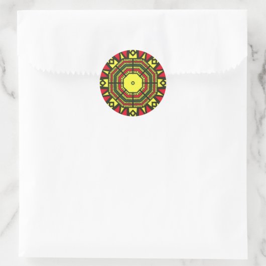 Afrocentric Mandala Runder Aufkleber (Tasche)