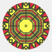 Afrocentric Mandala Runder Aufkleber (Vorderseite)