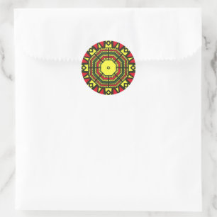 Afrocentric Mandala Runder Aufkleber