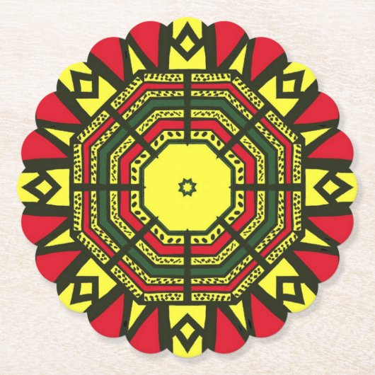 Afrocentric Mandala Untersetzer (Vorderseite)