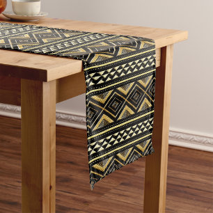 Afrocentric Mud Cloth Motif Kurzer Tischläufer