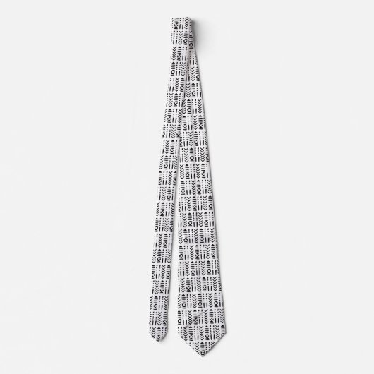 Afrocentric Mud Cloud Black and White MC3 Neck Tie Krawatte (Rückseite)