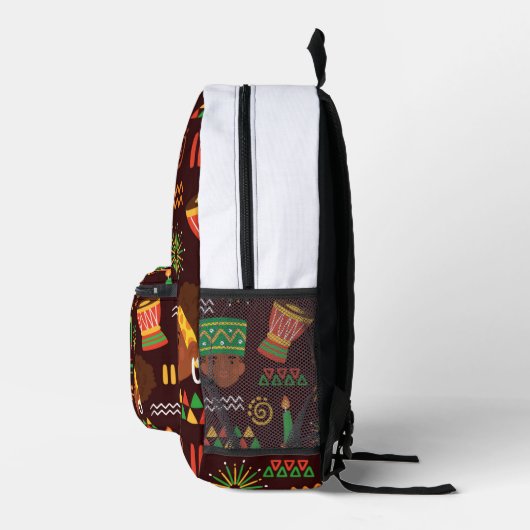 Afrocentric Print Cut Nähen Rucksack (Rechts)