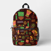Afrocentric Print Cut Nähen Rucksack (Vorderseite)