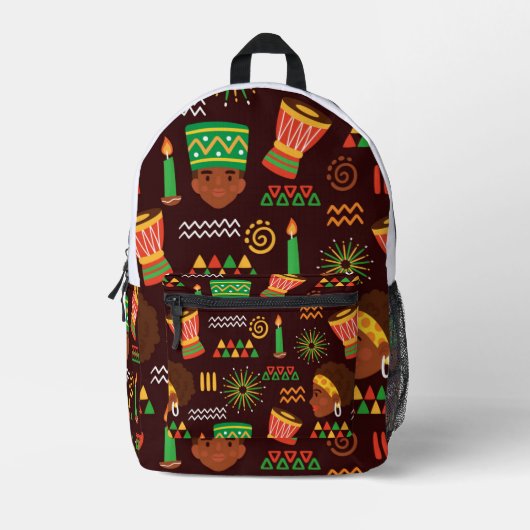 Afrocentric Print Cut Nähen Rucksack (Vorderseite)