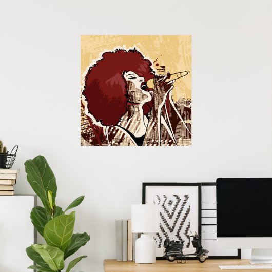 Afrocentric Singer Poster (Heimbüro)