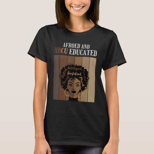 Afroed und HBCU unterrichteten historische schwarz T-Shirt (Vorderseite)