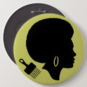 AFROfrau MIT AFRO-AUSWAHL Button (Vorne & Hinten)