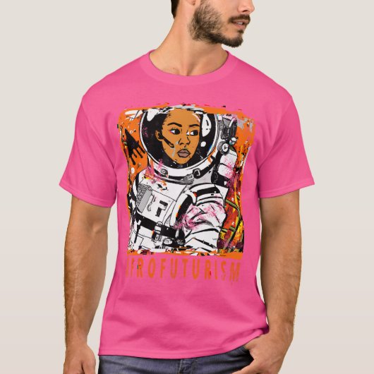 Afrofuturismus Ai Generated Art Astronaut Cyberpun T-Shirt (Vorderseite)