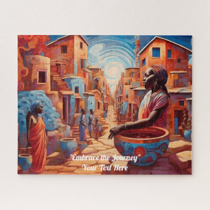 Afrofuturismus : Lebhaftes afrikanisches Schönheit Puzzle