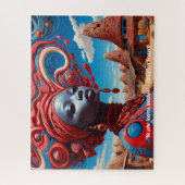 Afrofuturismus : Lebhaftes afrikanisches Schönheit Puzzle (Vertikal)