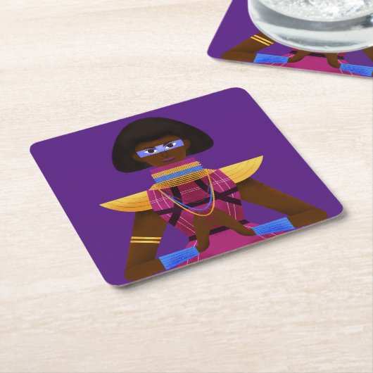 Afrofuturismus Rechteckiger Pappuntersetzer (angewinkelt)