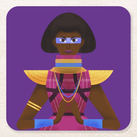 Afrofuturismus Rechteckiger Pappuntersetzer (Vorderseite)