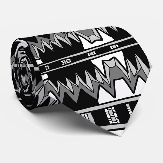 Afrofuturist Pattern Gray Krawatte (Gerollt)