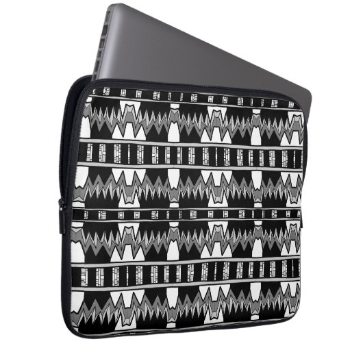 Afrofuturist Pattern Gray Laptopschutzhülle (Vorne Rechts)