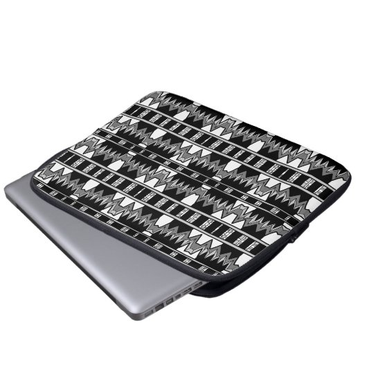 Afrofuturist Pattern Gray Laptopschutzhülle (Vorne Knopf)
