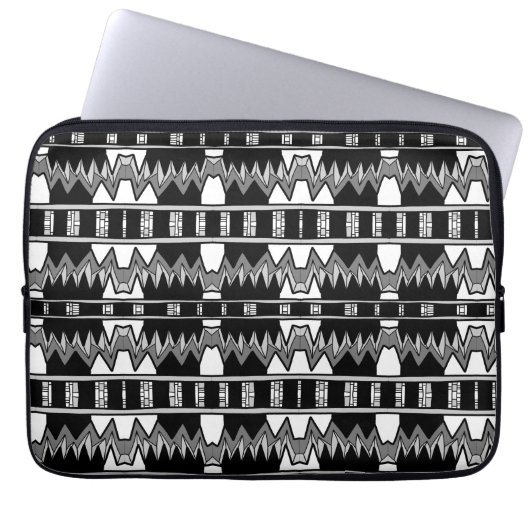 Afrofuturist Pattern Gray Laptopschutzhülle (Vorderseite)