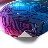 Afrofuturistische Afrikanerin Modernes Art Poster (Ecke)