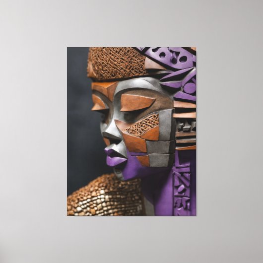 Afrofuturistische Maske Leinwanddruck (Vorderseite)