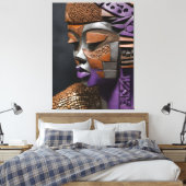 Afrofuturistische Maske Leinwanddruck (Insitu (Schlafzimmer))