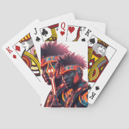 Afrofuturistische Neon Warrior Poker Card Spielkarten