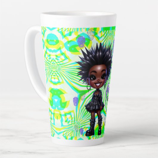 Afropunk Fearless Latte Tasse (Linke Ecke)