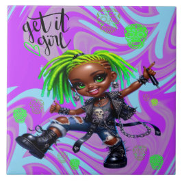 Afropunk Get It Girl Keramik Tile Fliese