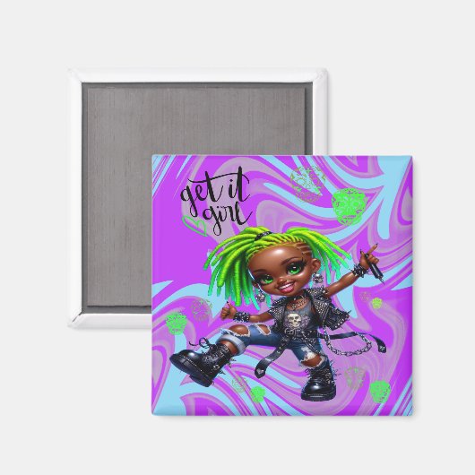 Afropunk Get It Girl Magnet (Vorderseite/Rückseite)