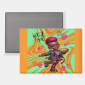 Afropunk Get It Girl Orange Magnet (Vorderseite/Rückseite)