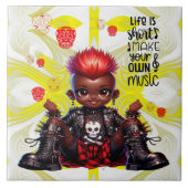 Afropunk Make Music Keramik Tile Fliese (Vorderseite)