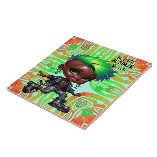 Afropunk sei tapfer Keramik Tile Fliese (Seite)