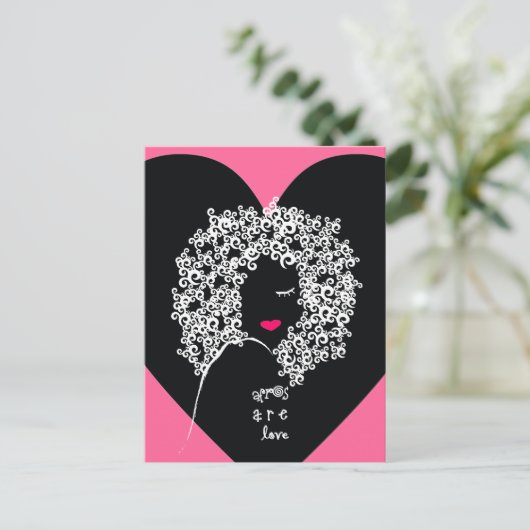 Afros sind Liebe-Postkarte Postkarte (Stehend Vorderseite)