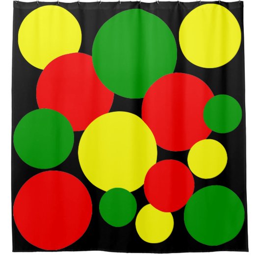 Afrozentric Polka Dots Duschvorhang (Vorderseite)