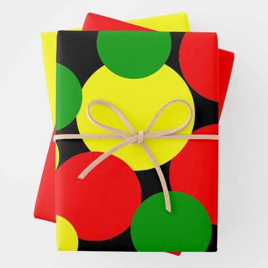 Afrozentric Polka Dots Geschenkpapier Set (Beispiel)