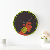 Afrozentrierte Wall-Uhr Große Wanduhr (Zuhause)