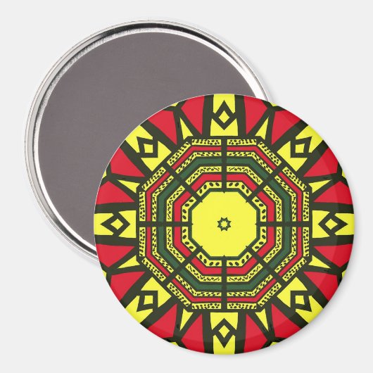 Afrozentrisch geometrisch magnet (Vorderseite/Rückseite)