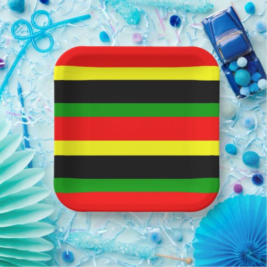 afrozentrisch gestreift pappteller (Party)