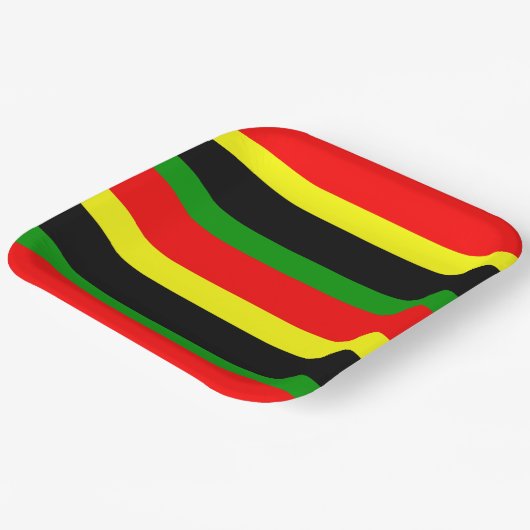 afrozentrisch gestreift pappteller (Gewinkelt)