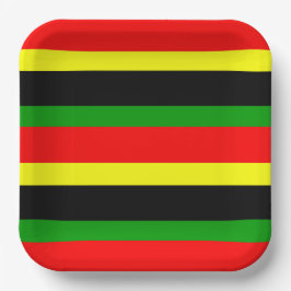 afrozentrisch gestreift pappteller