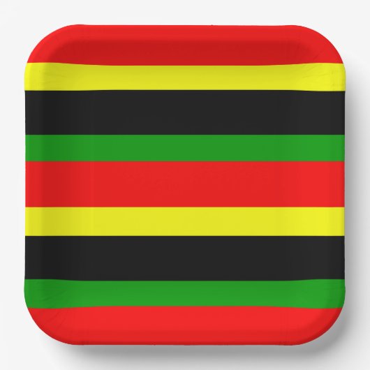 afrozentrisch gestreift pappteller (Vorderseite)