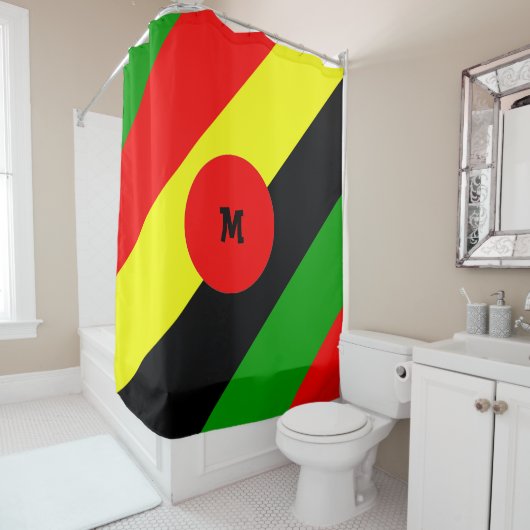 Afrozentrisch mit Monogramm Duschvorhang (Beispiel)