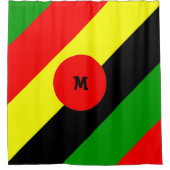Afrozentrisch mit Monogramm Duschvorhang (Vorderseite)