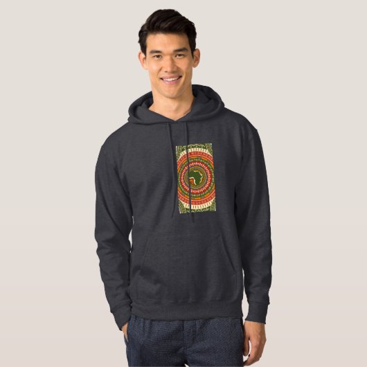 Afrozentrische Dunkelgraumänner Hoodie (Vorne ganz)