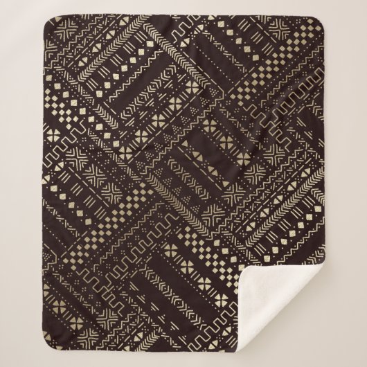 Afrozentrische Elegance für ein gemütliches Leben Sherpadecke (Vorderseite)