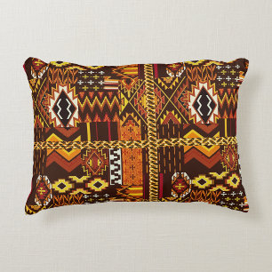 Afrozentrische Eleganz: Geometrisches Motiv Dekokissen