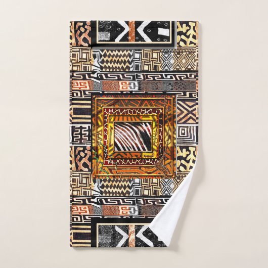 Afrozentrische Geometrie: Kultureller Flair Badhandtuch Set (Handtuch)