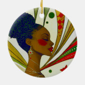 Afrozentrische Hanging-Ornament Keramik Ornament (Hinten)