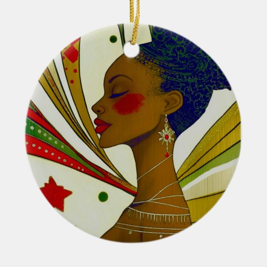 Afrozentrische Keramik Ornament (Vorne)