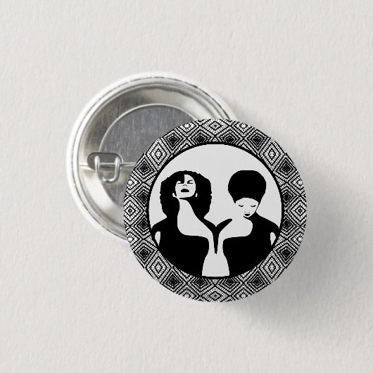 Afrozentrische Kunst Abstrakt Black Women Button (Vorne & Hinten)
