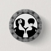 Afrozentrische Kunst Abstrakt Black Women Button (Vorderseite)